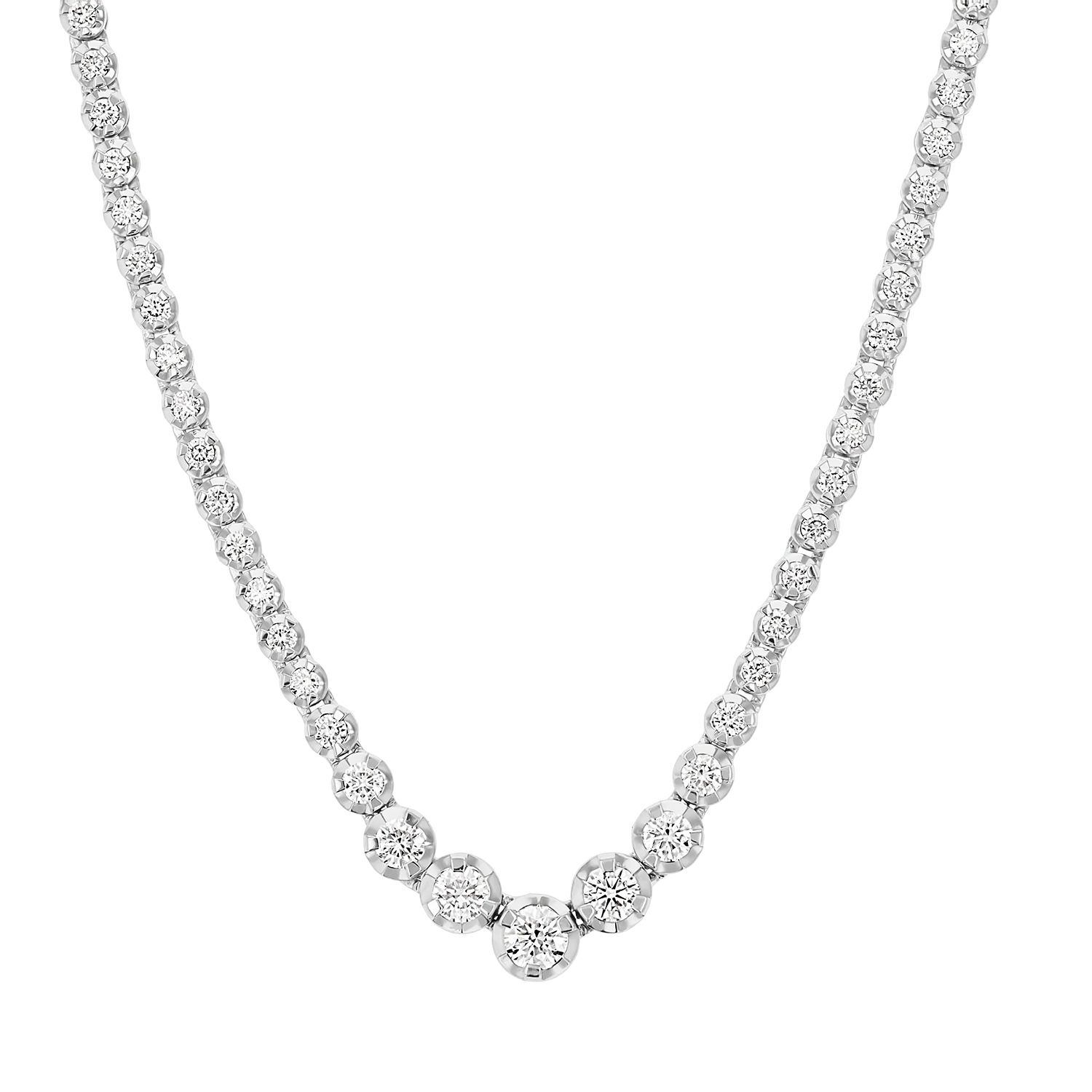 Allure Graduated Diamond Tennis Necklace - Image 2