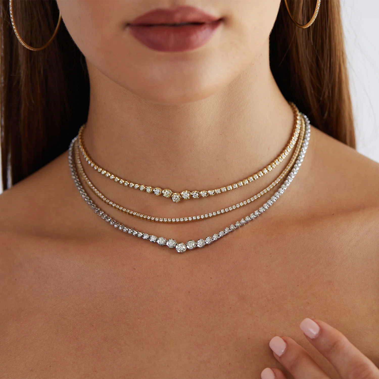 Allure Graduated Diamond Tennis Necklace - Image 6
