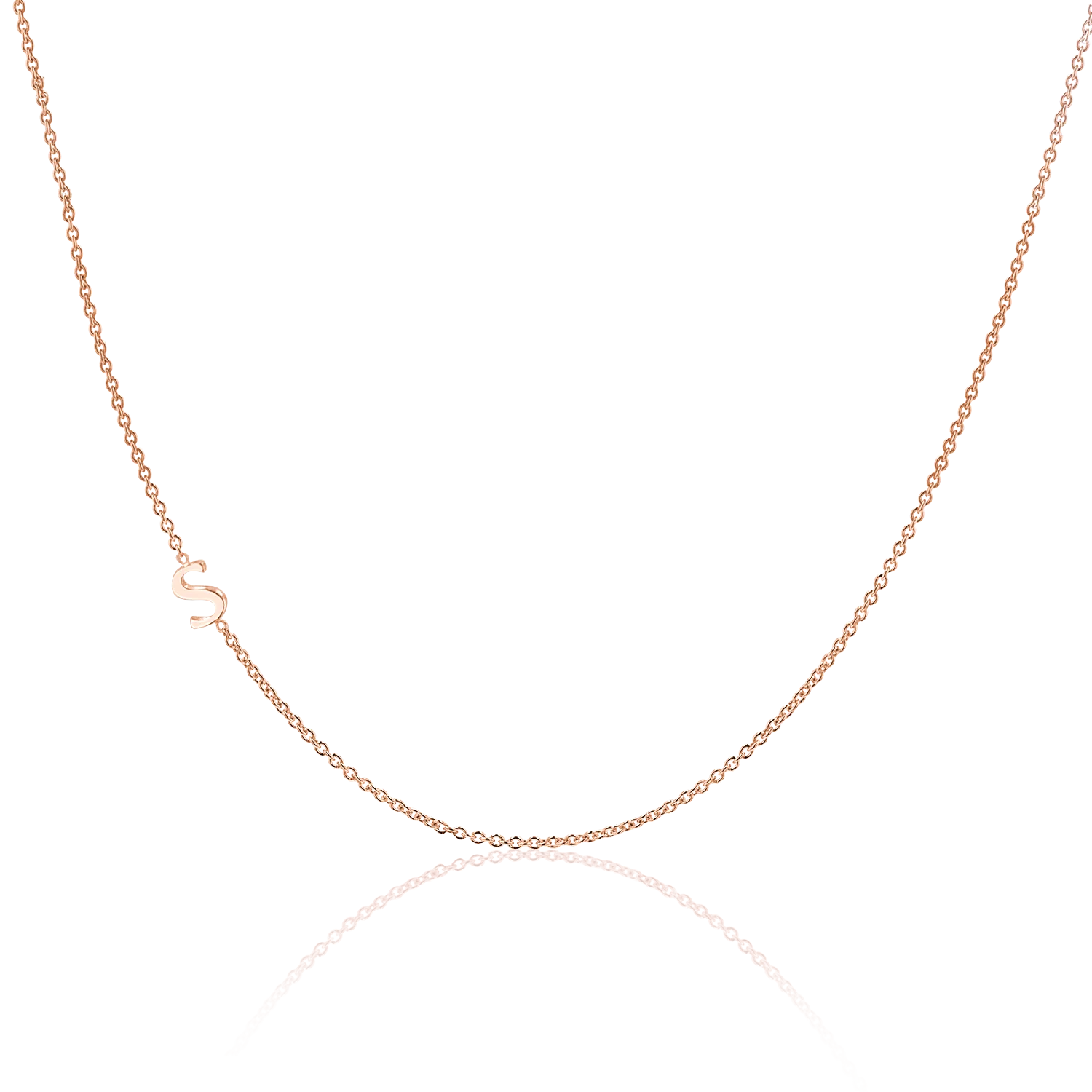 14K Gold Asymmetrical Initial Necklace - Image 3