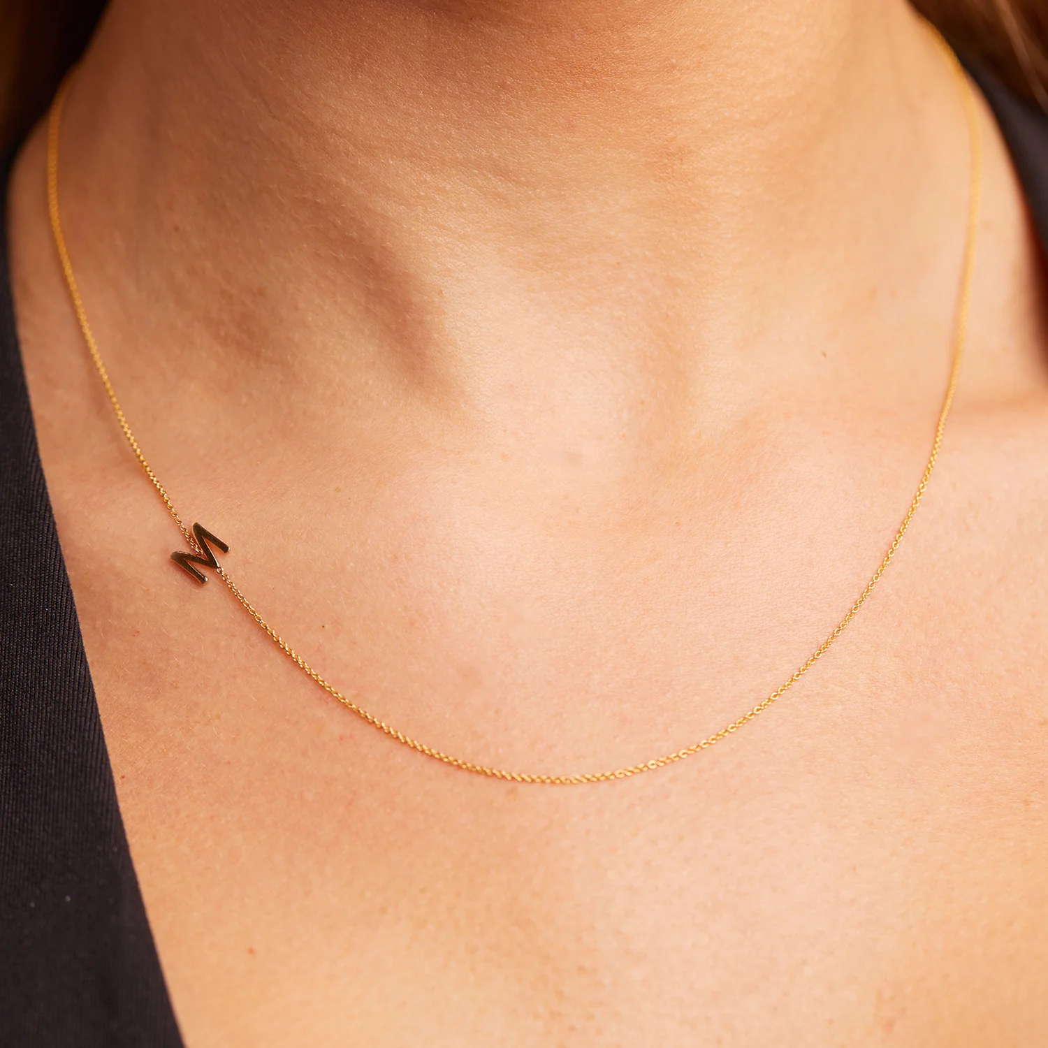 14K Gold Asymmetrical Initial Necklace - Image 6