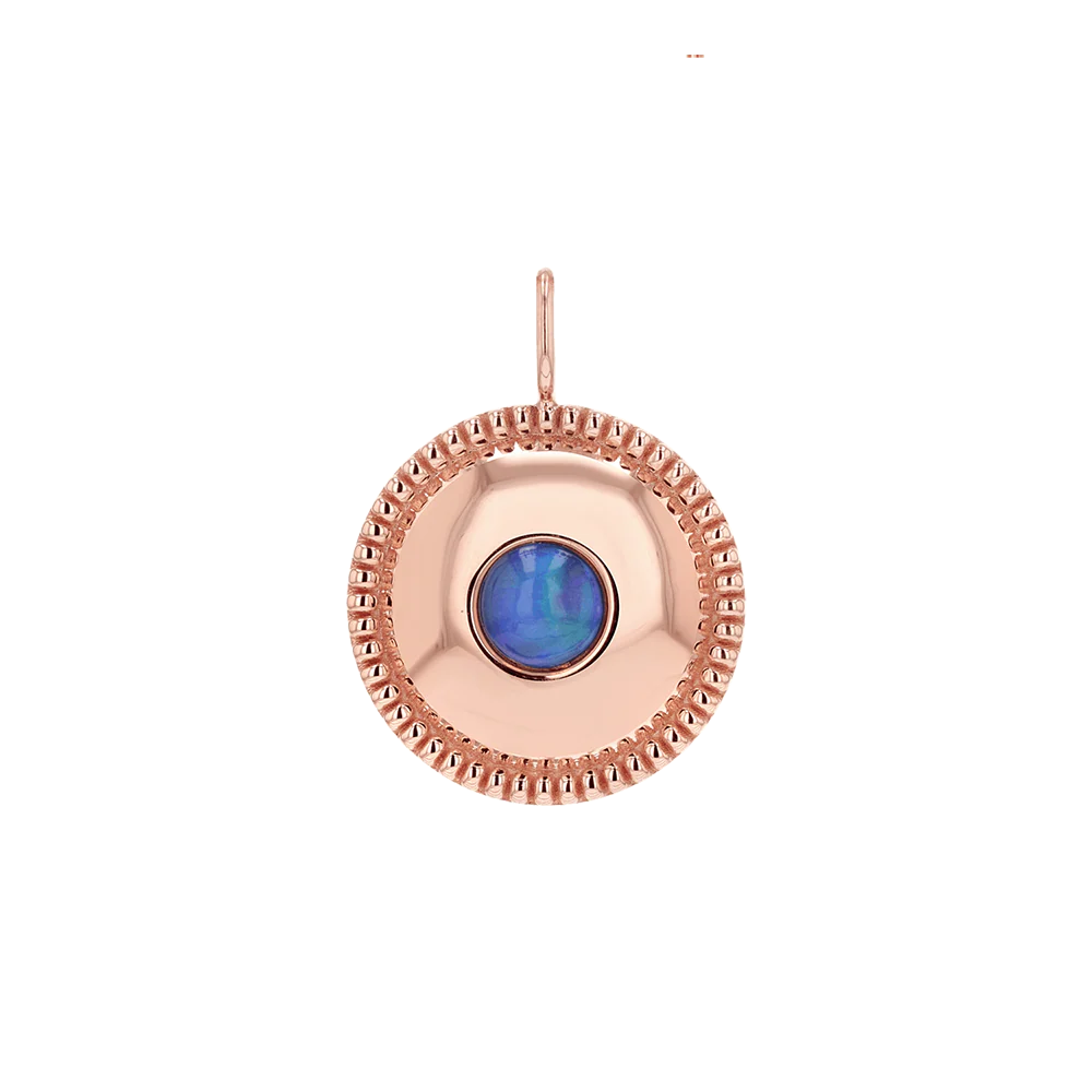 Beaded Opal Medallion Charm - Image 3