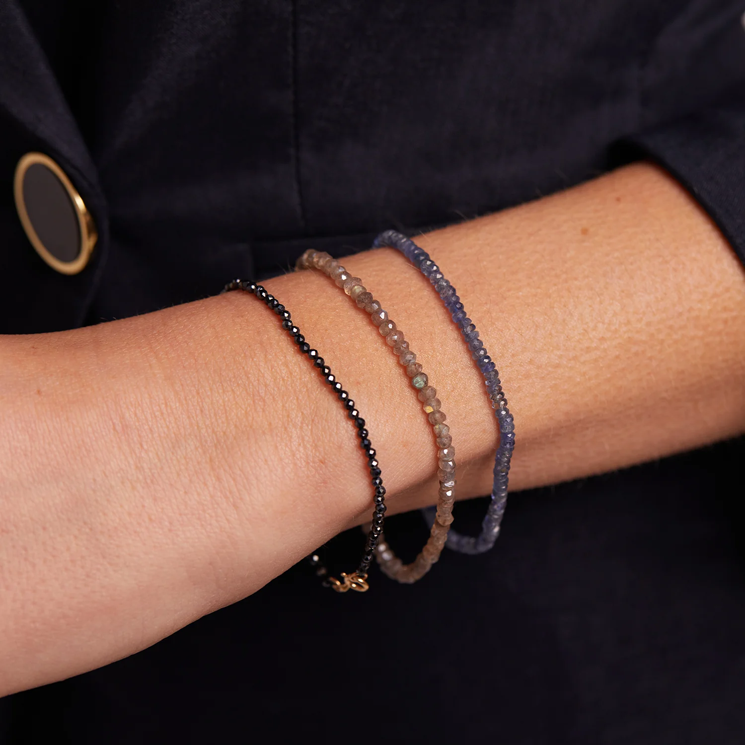 Blue Sapphire Faceted Bead Bracelet - Image 2