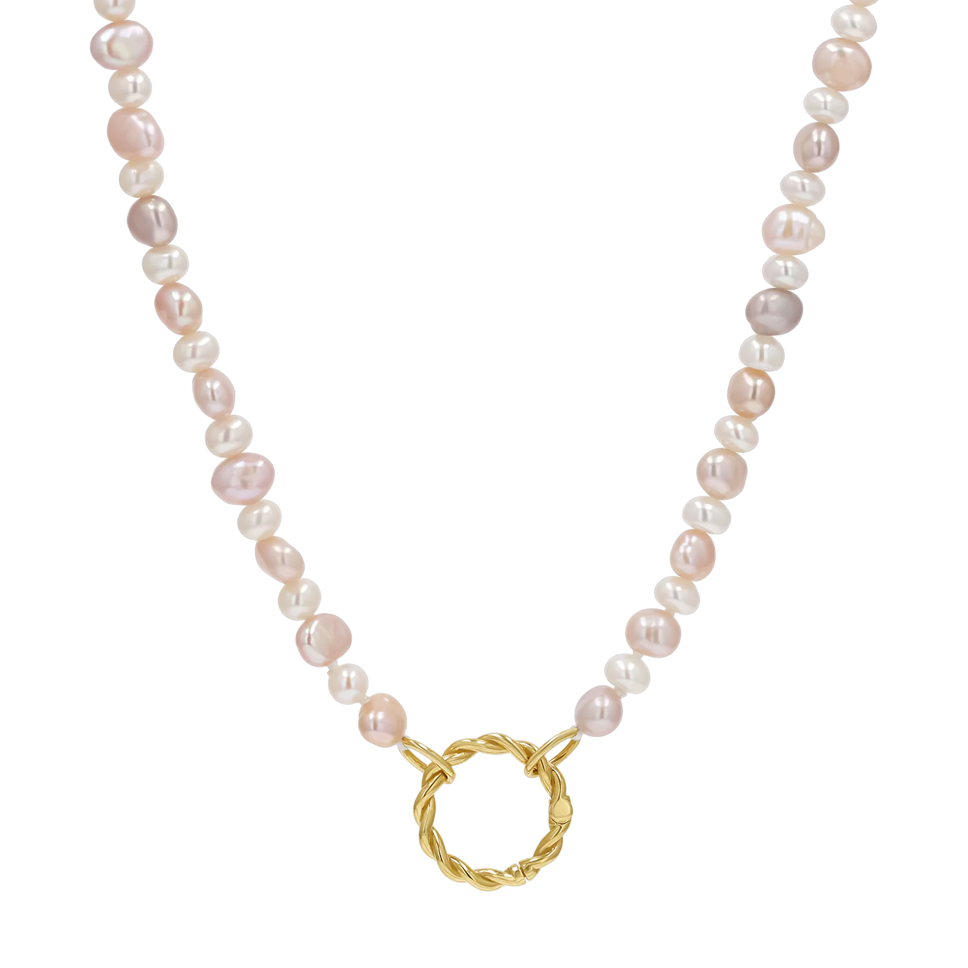 Blush and White Pearl Connector Necklace - Image 4