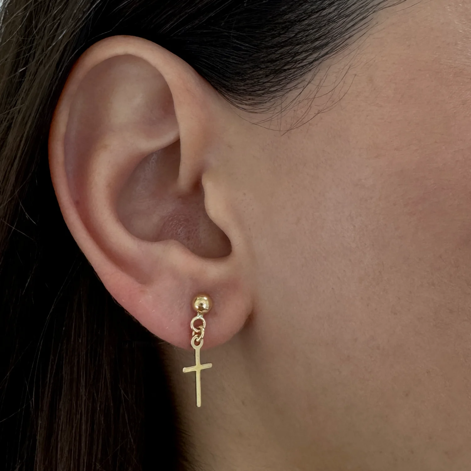 Classic Cross Drop Earrings - Image 2