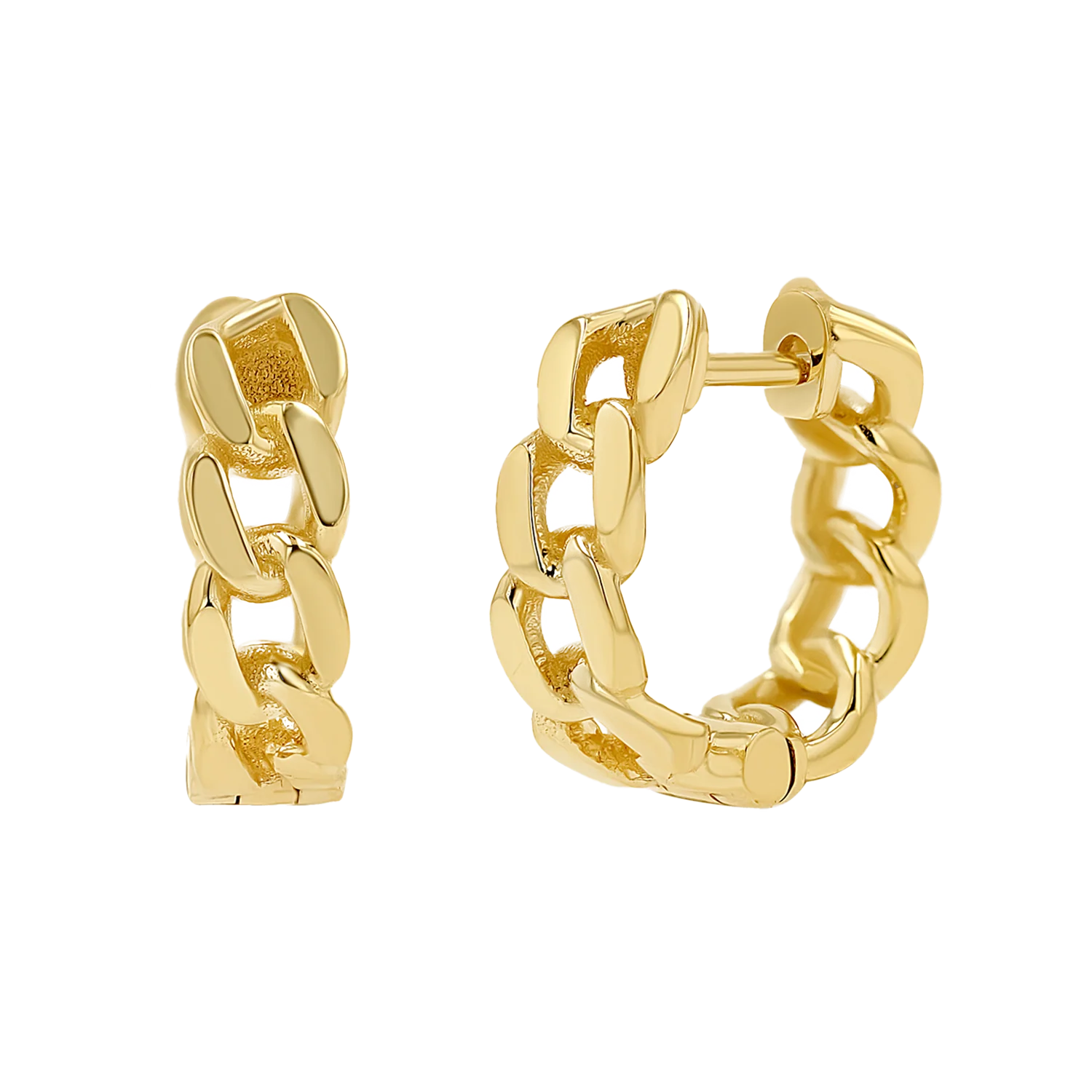 Cuban Link Huggies Hoop Earrings
