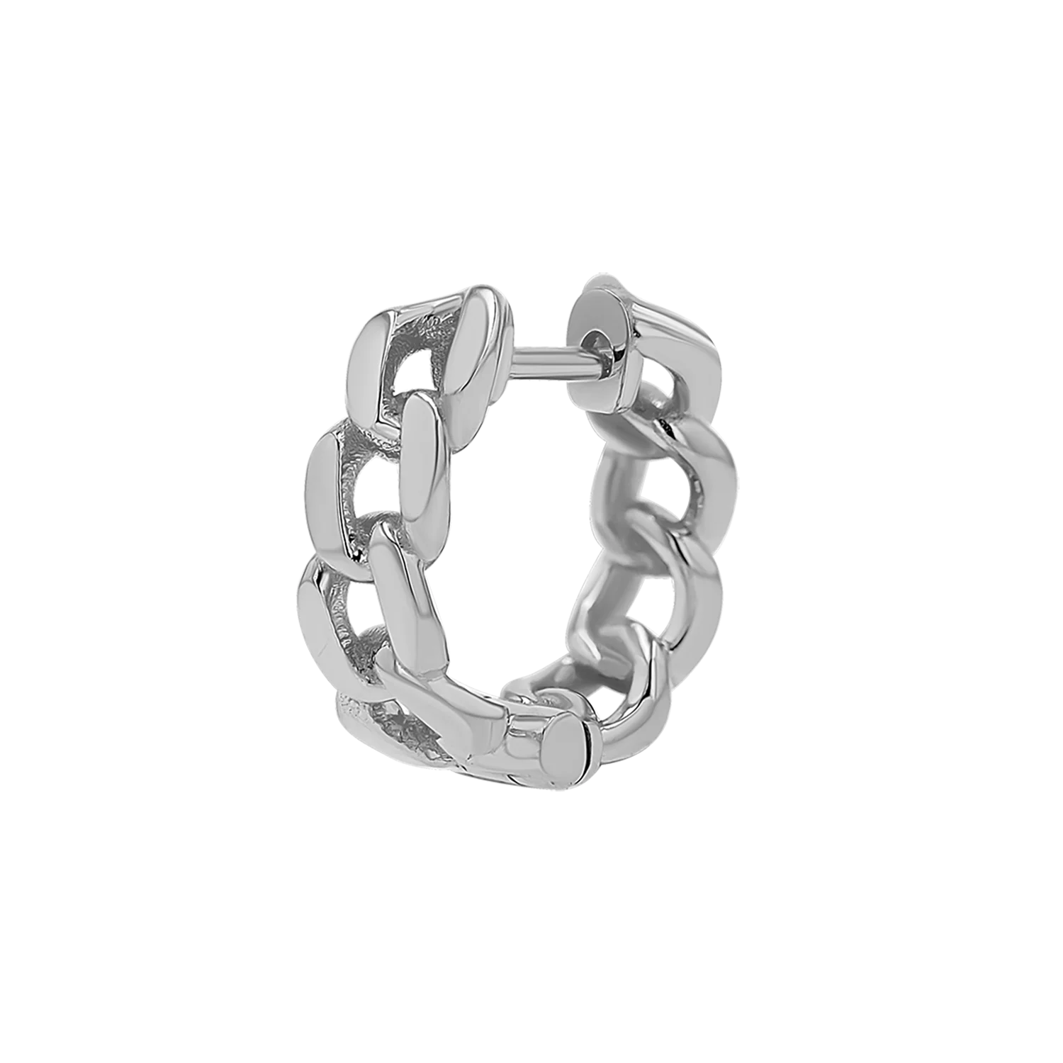 Cuban Link Huggies Hoop Earrings - Image 5