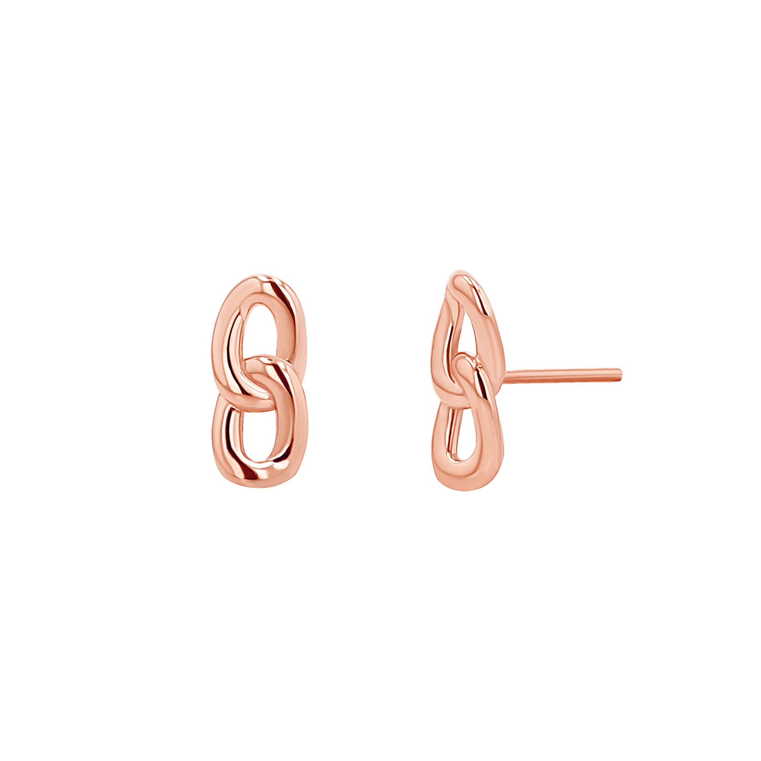 Cuban Curb Link Stud Earrings - Image 3