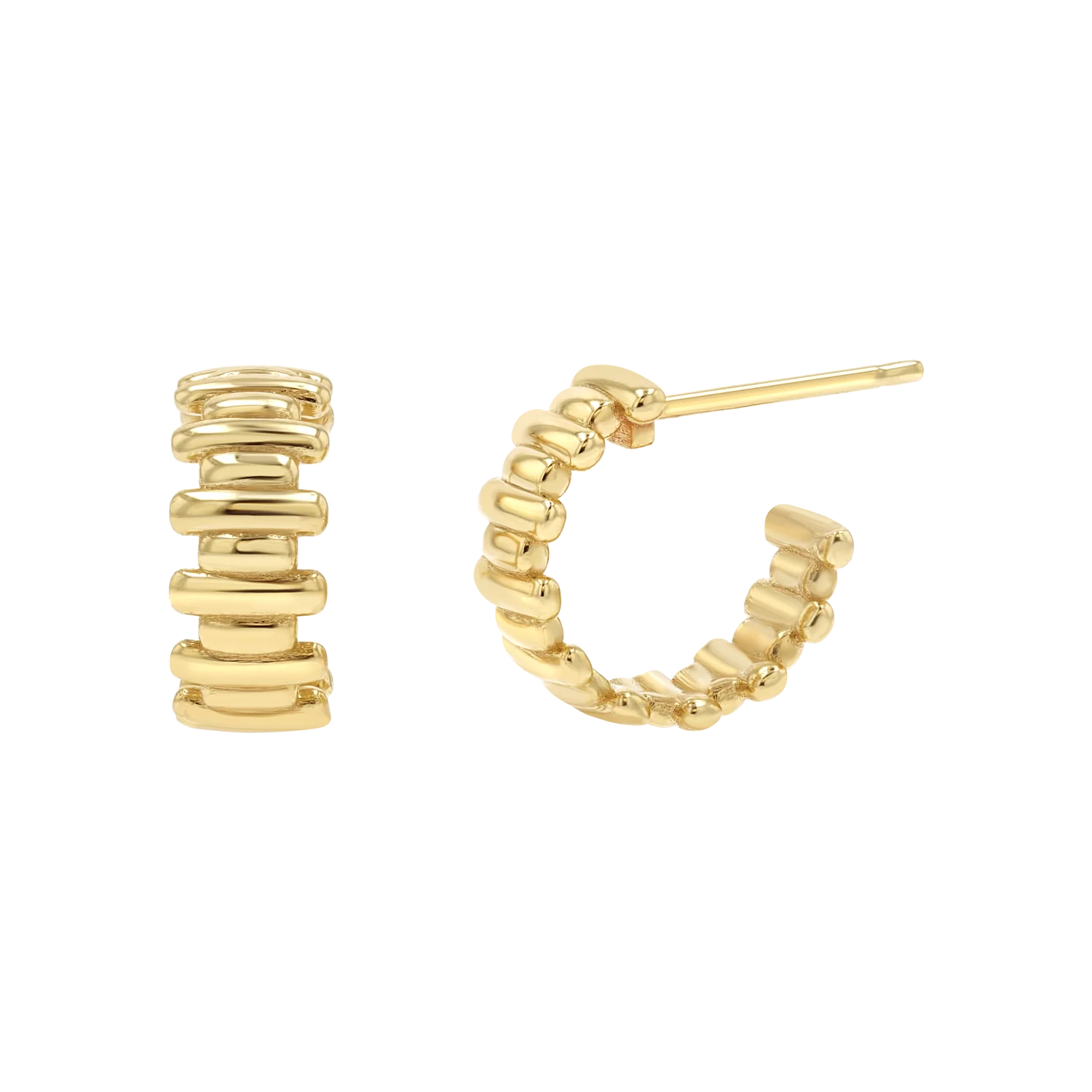 Deco Bar Huggie Hoops
