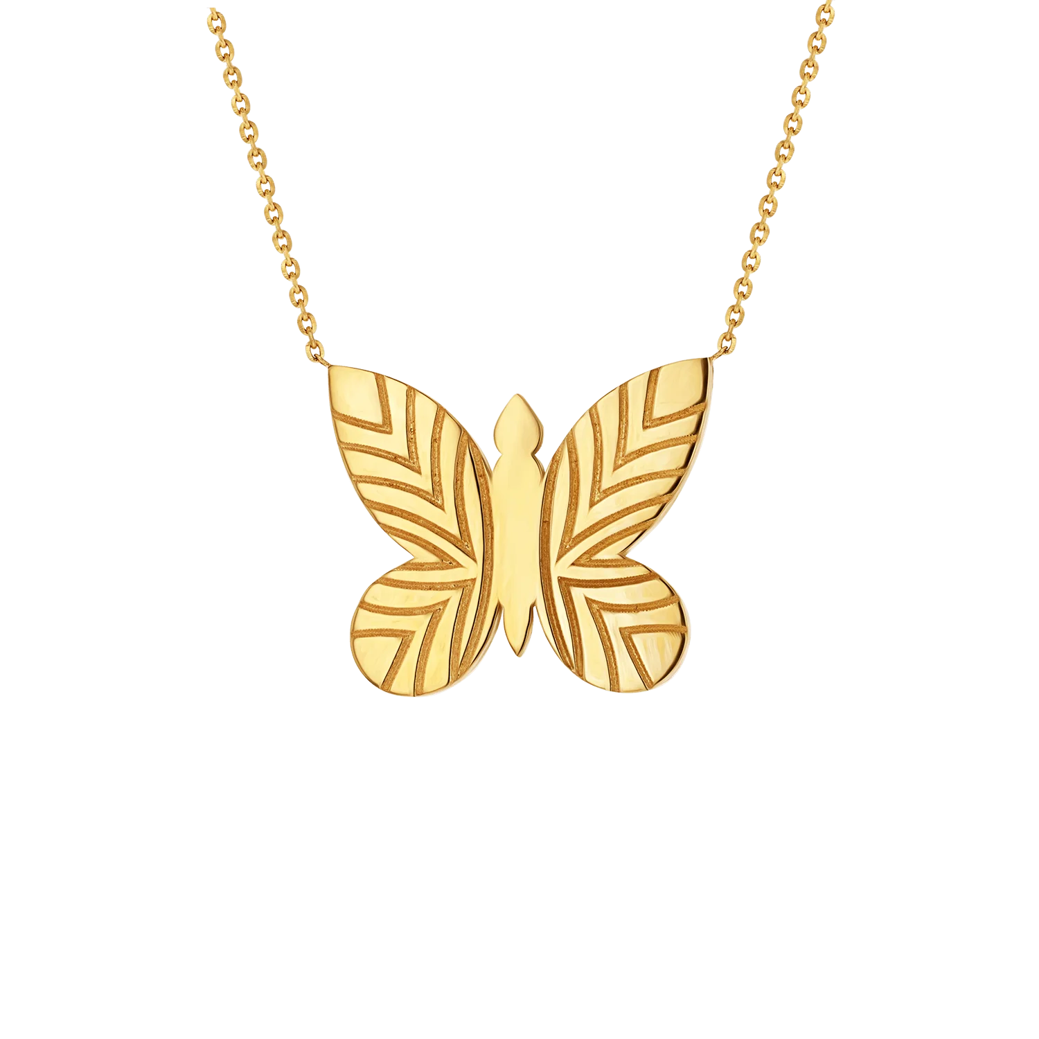 Diamond Abalone Inlay Butterfly Necklace - Image 4