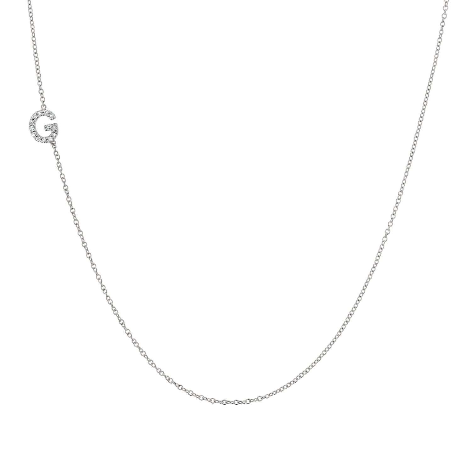Diamond Asymmetrical Initial Necklace - Image 2