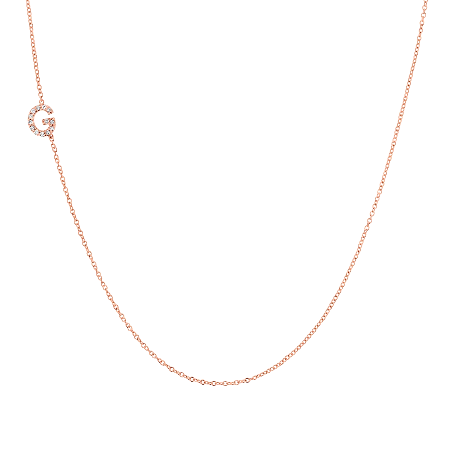 Diamond Asymmetrical Initial Necklace - Image 3