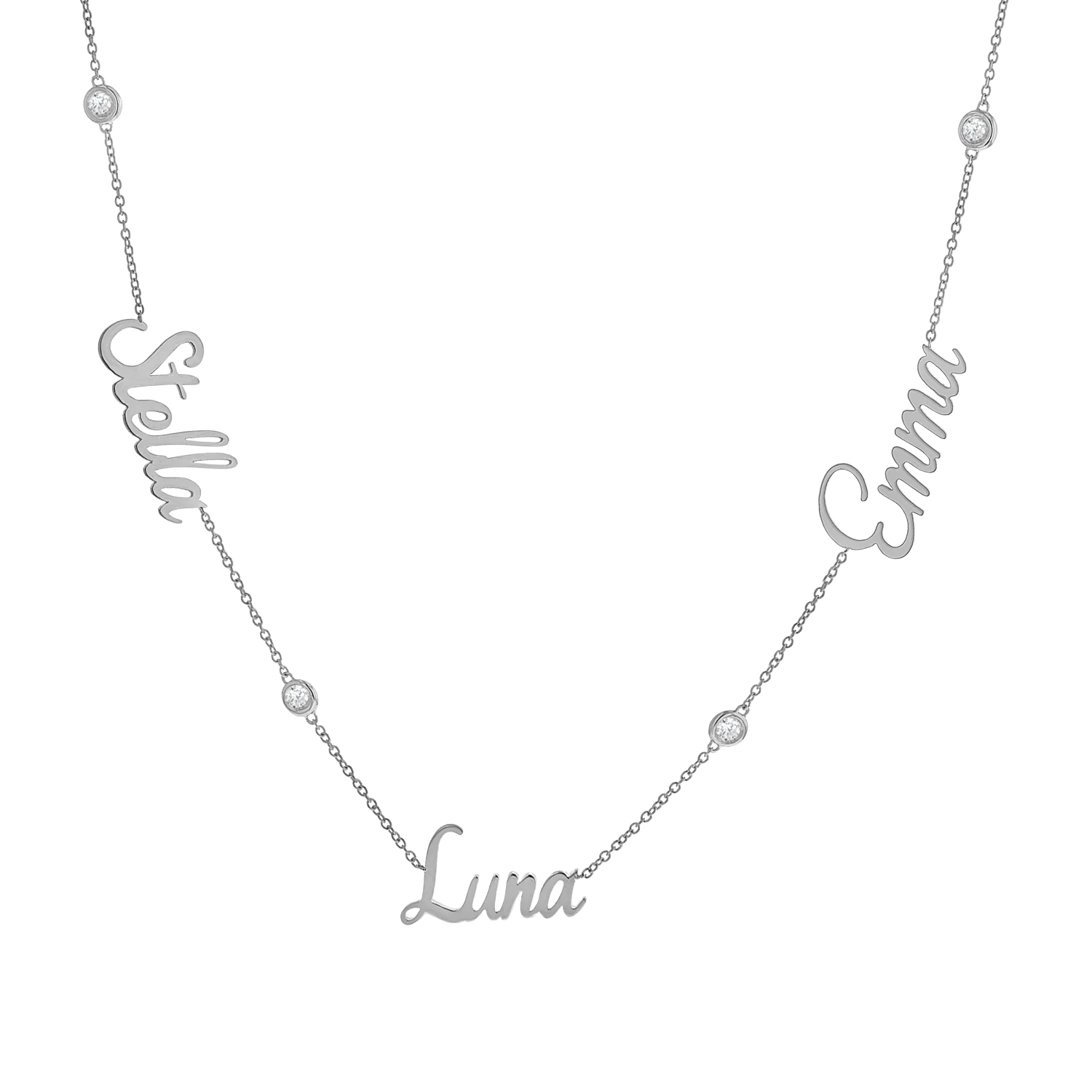 Diamond Bezel Custom Name Necklace - Image 2