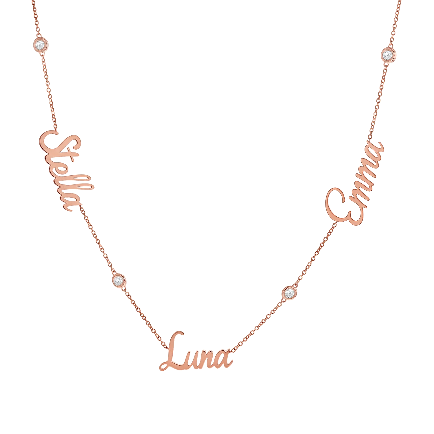 Diamond Bezel Custom Name Necklace - Image 3