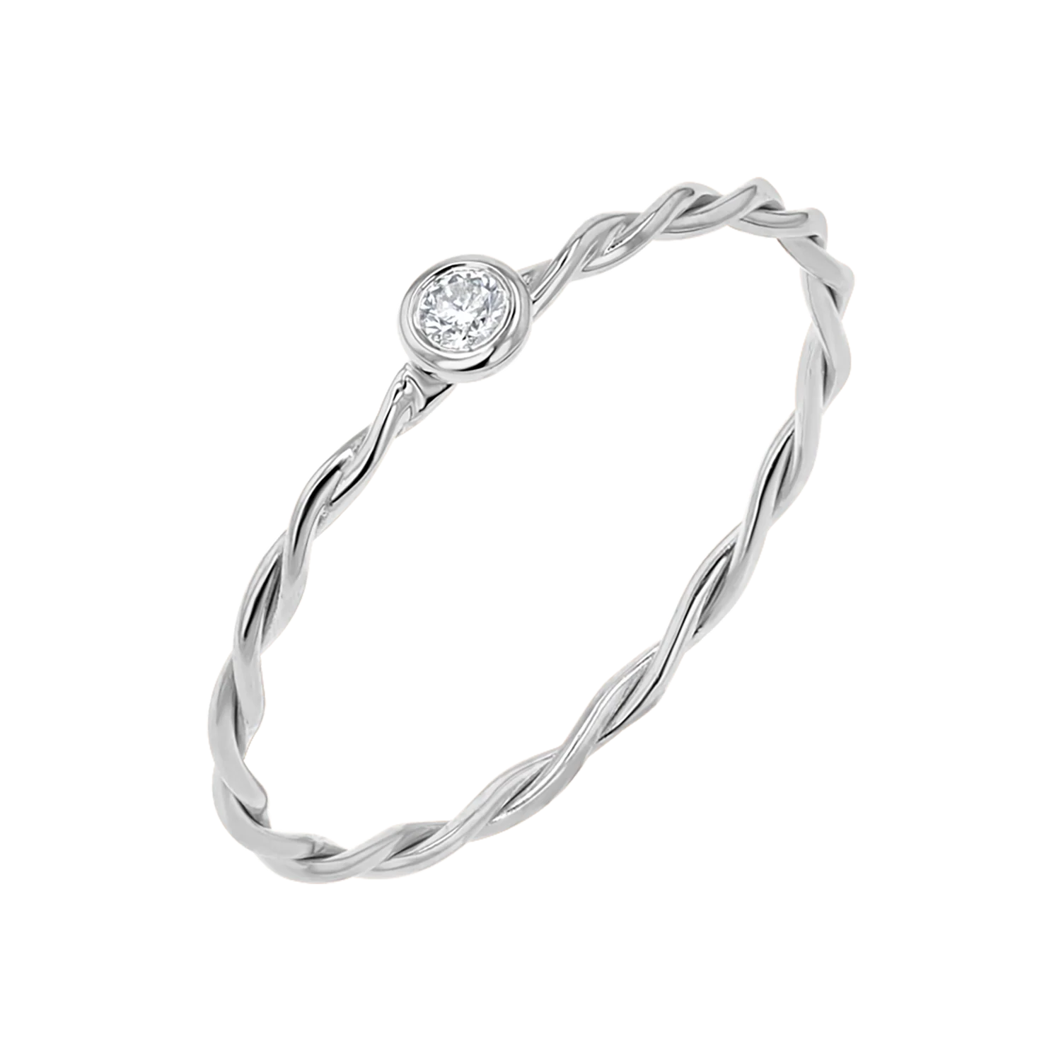 Diamond Bezel Twist Ring - Image 2
