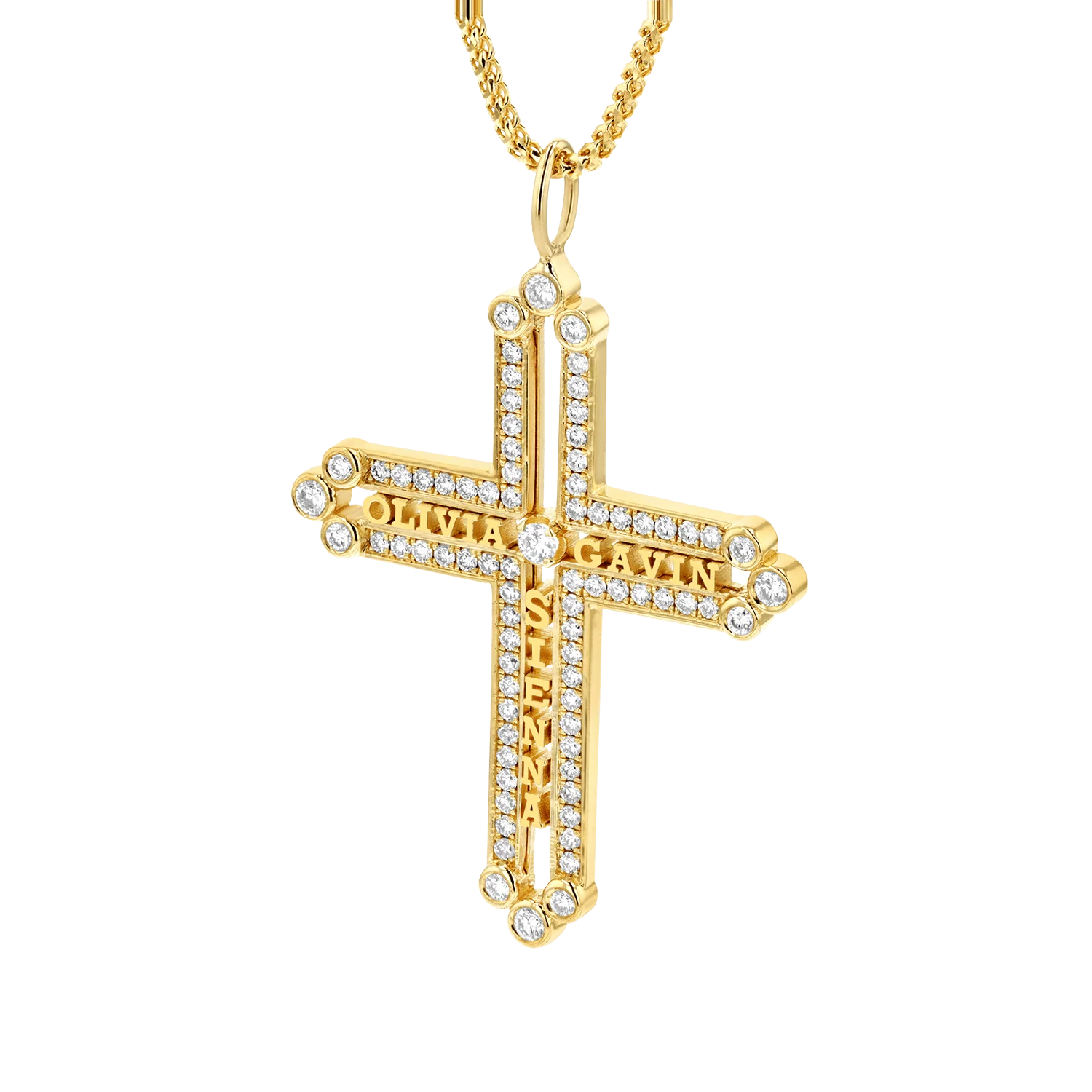 Diamond Custom Name Cross Pendant - Image 5