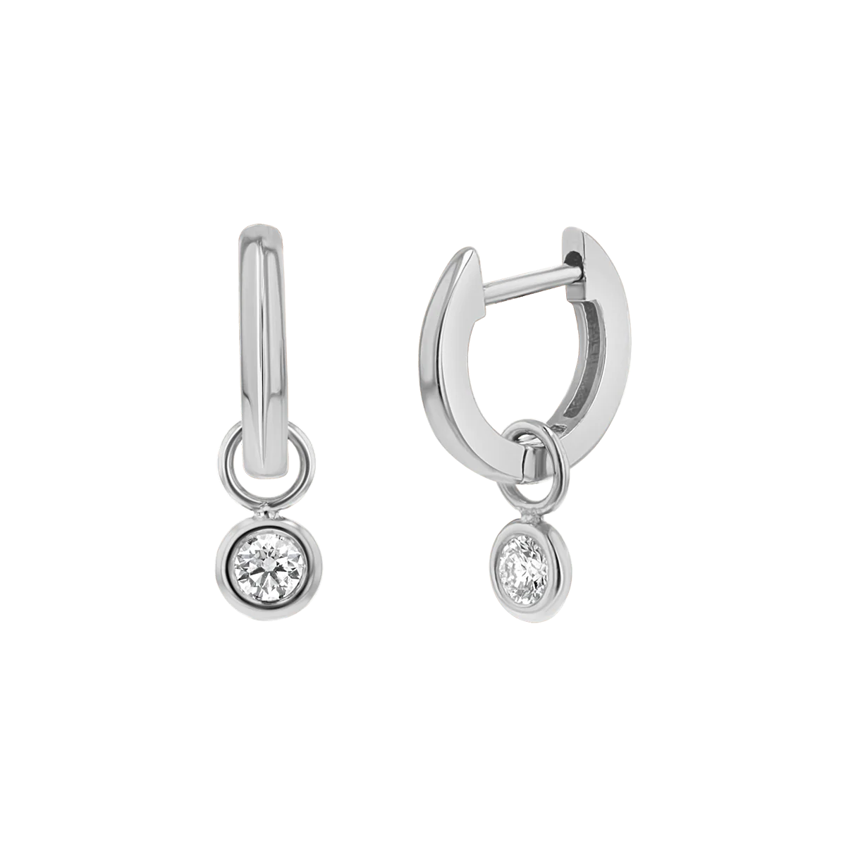 Diamond Drop Huggies Hoops - Image 3