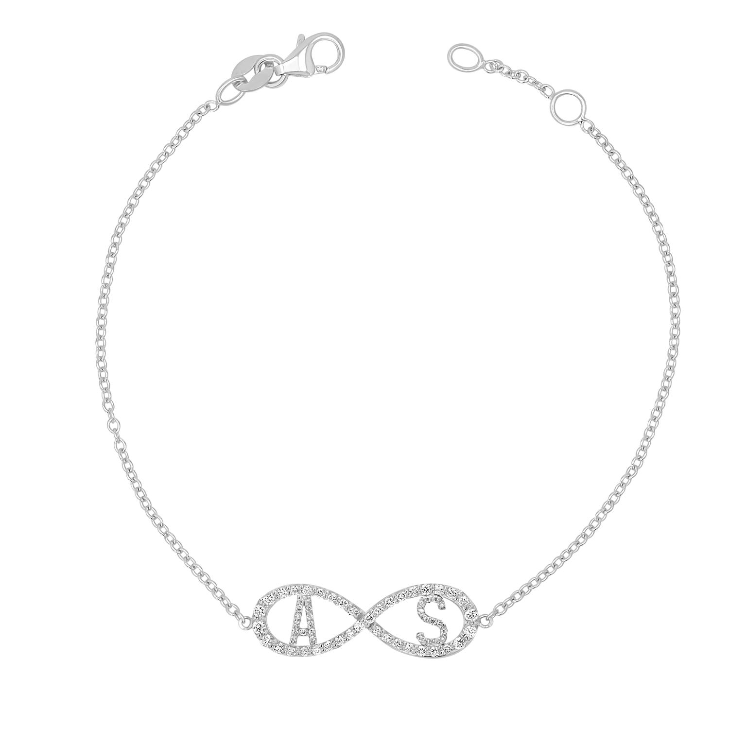 Diamond Infinity Letter Bracelet - Image 2