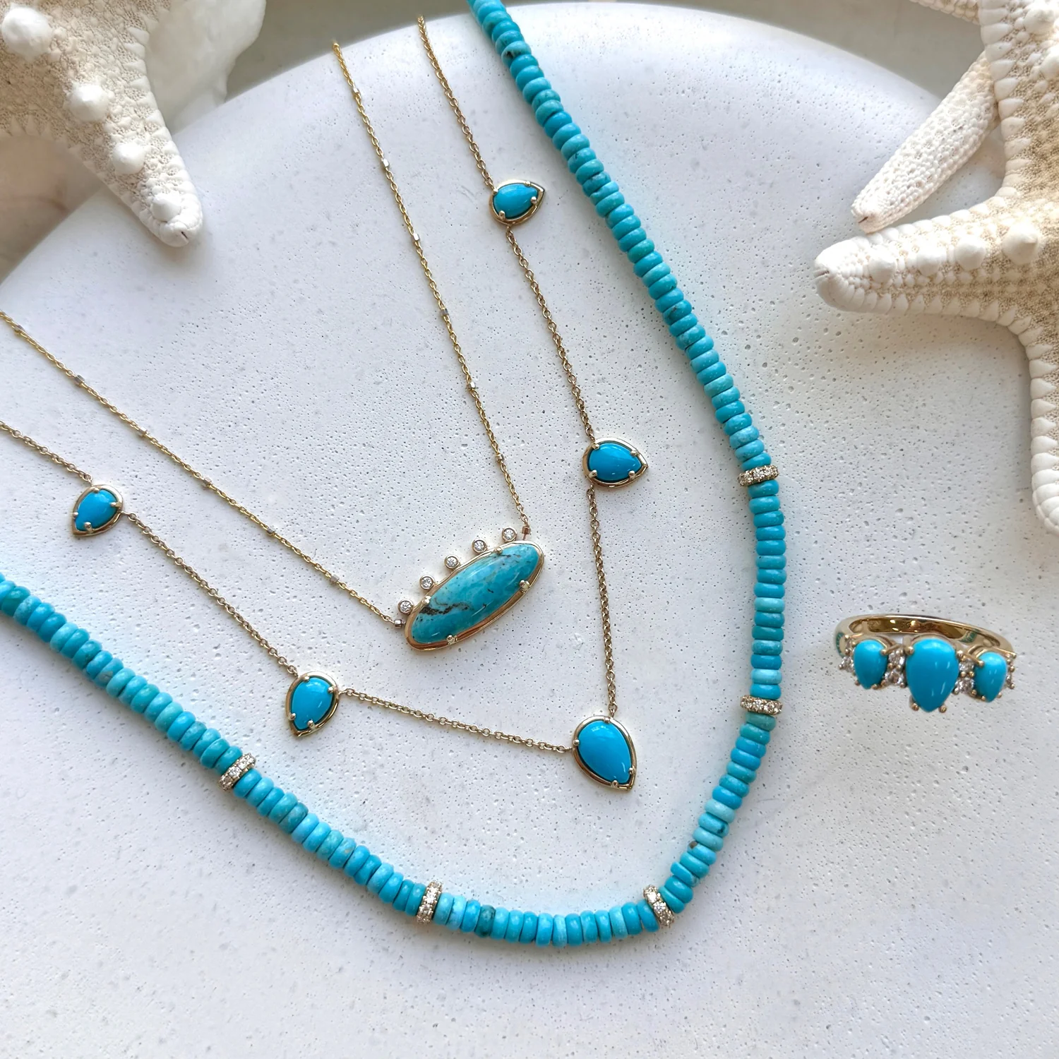 Diamond Oval Turquoise Necklace - Image 2