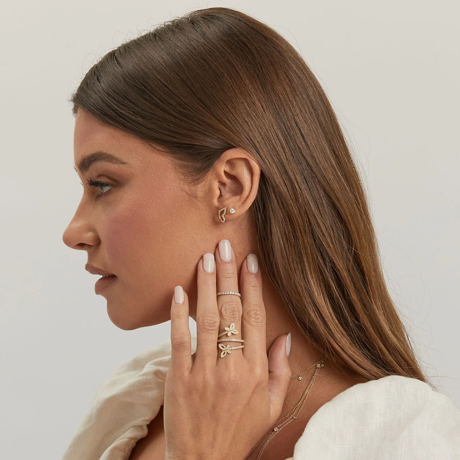 Diamond Pave Butterfly Wing Earring - Image 5