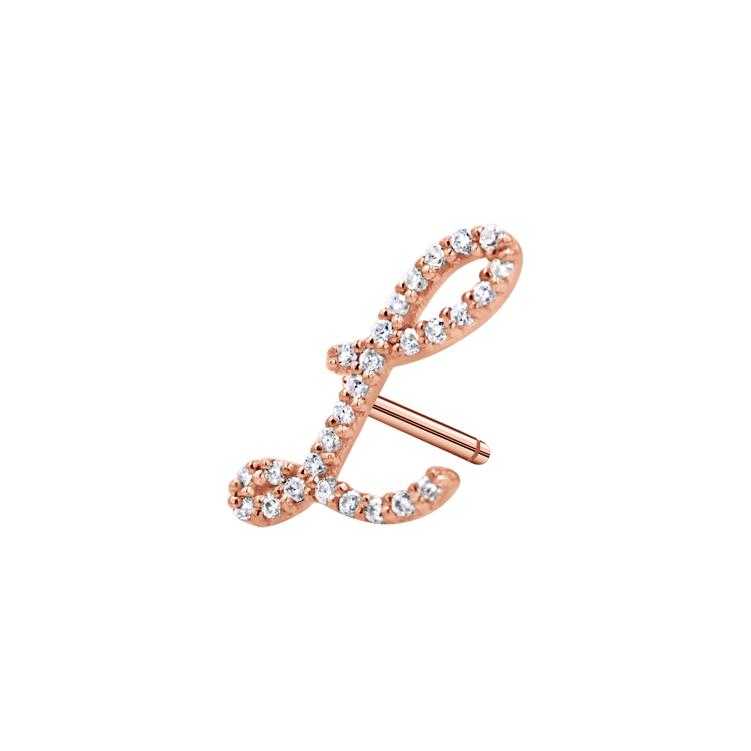 Diamond Pave Script Letter Stud - Image 12