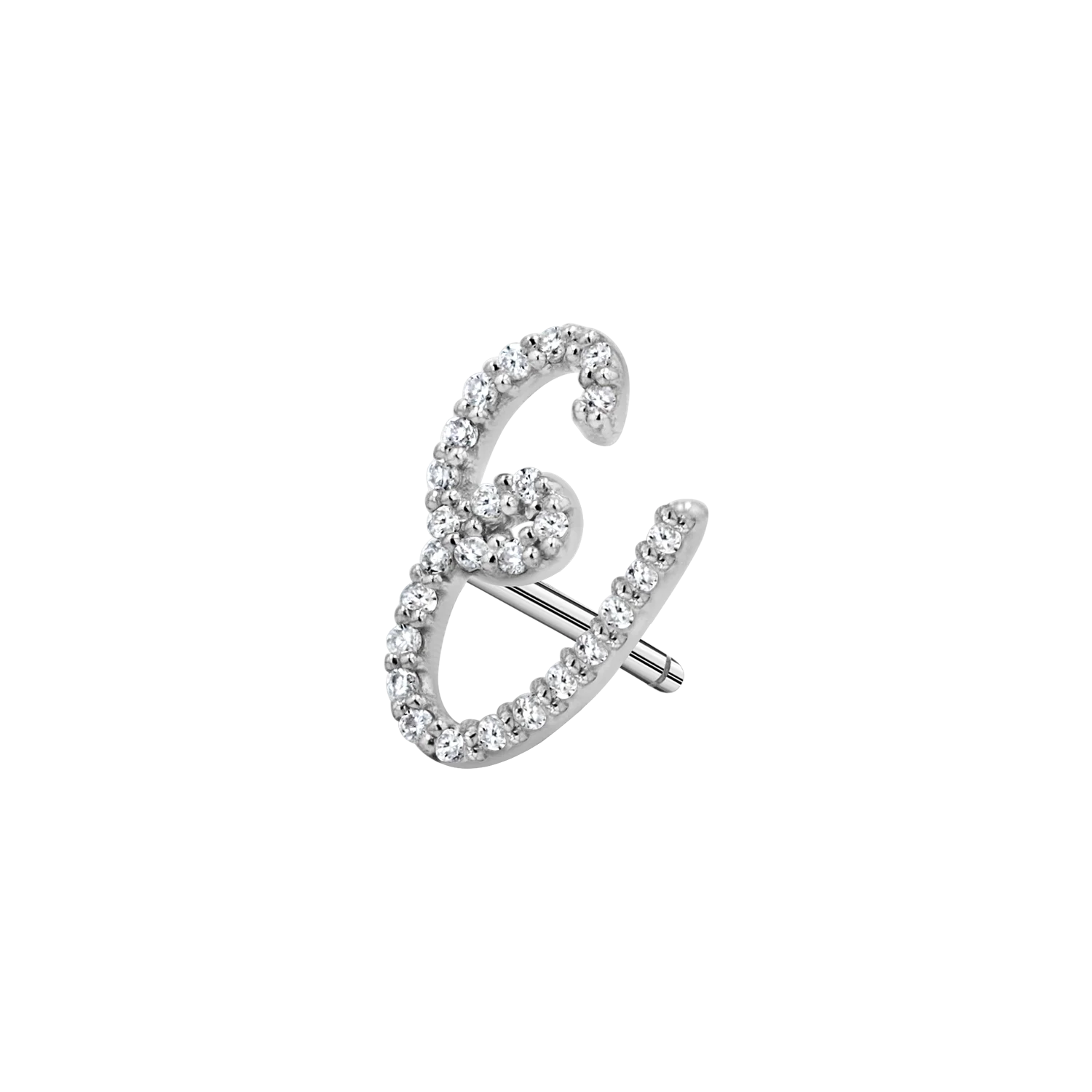 Diamond Pave Script Letter Stud - Image 14