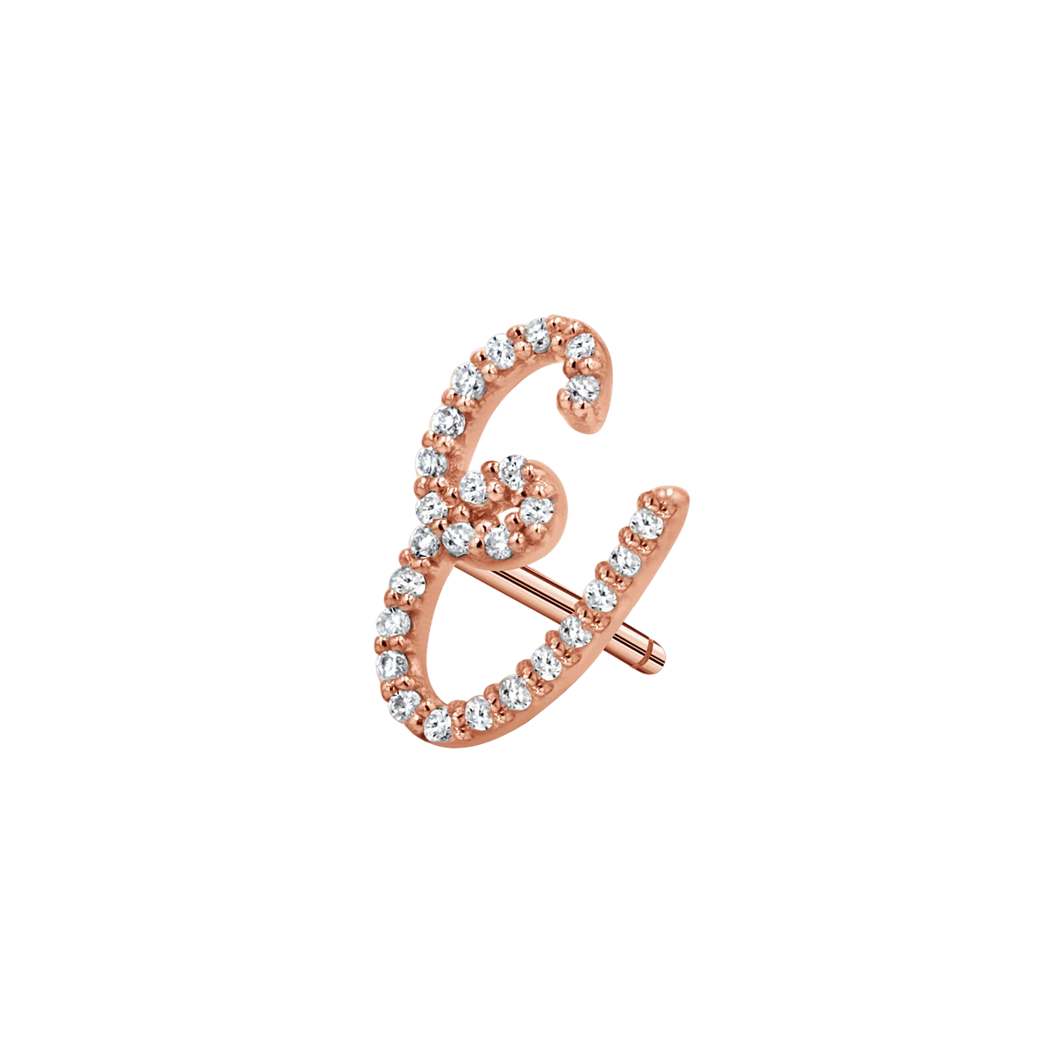 Diamond Pave Script Letter Stud - Image 15