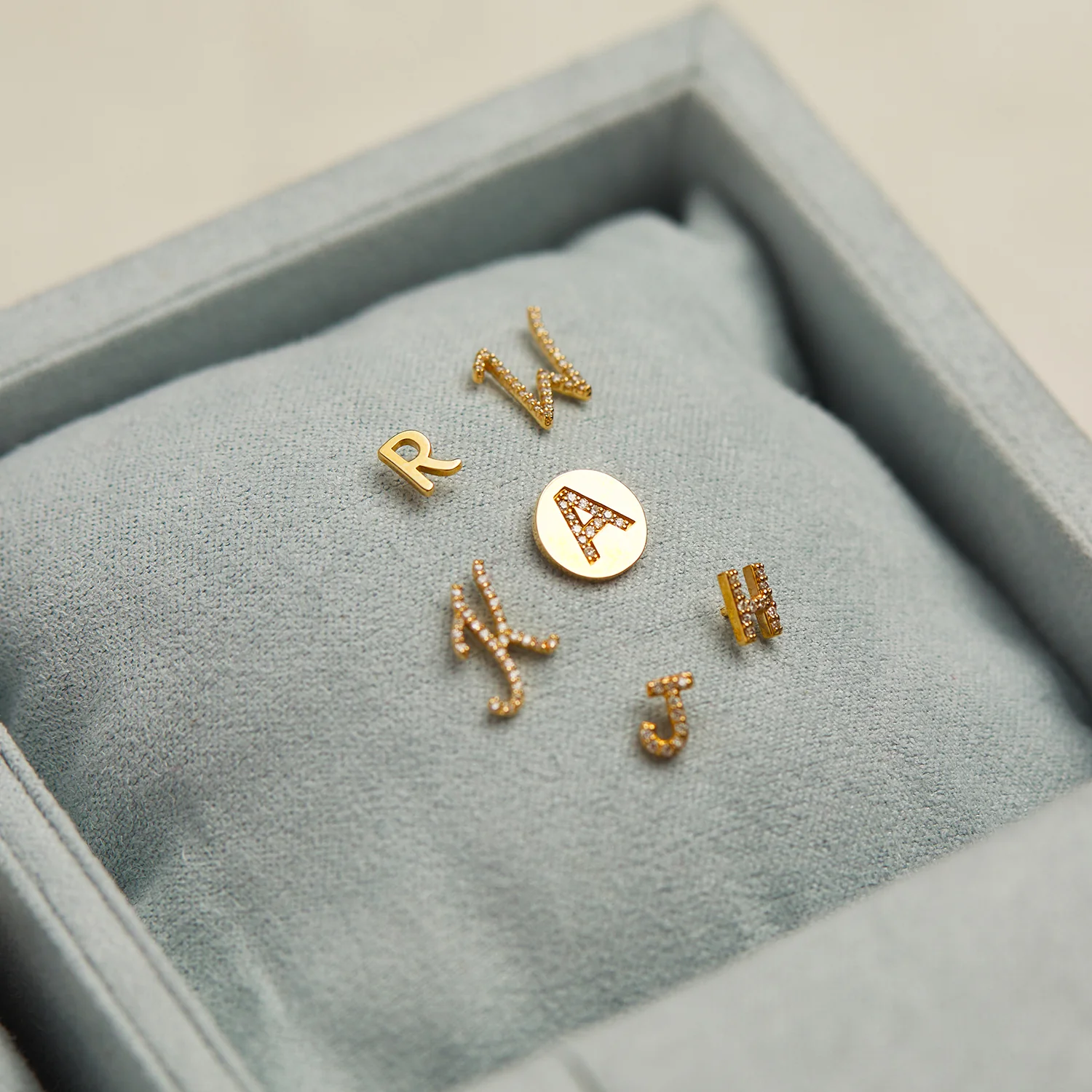 Diamond Pave Script Letter Stud - Image 16