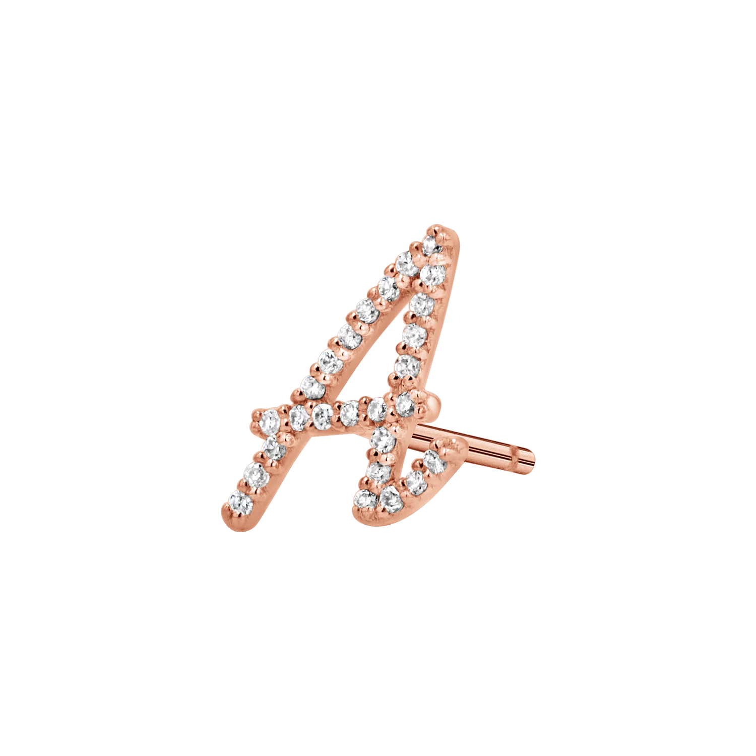 Diamond Pave Script Letter Stud - Image 9