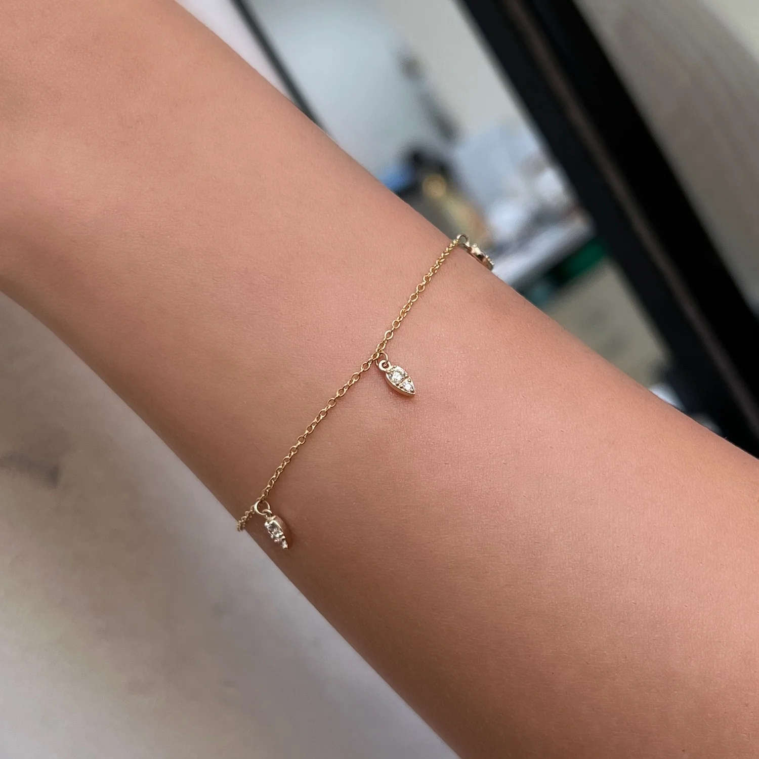 Diamond Pear Drop Bracelet - Image 4