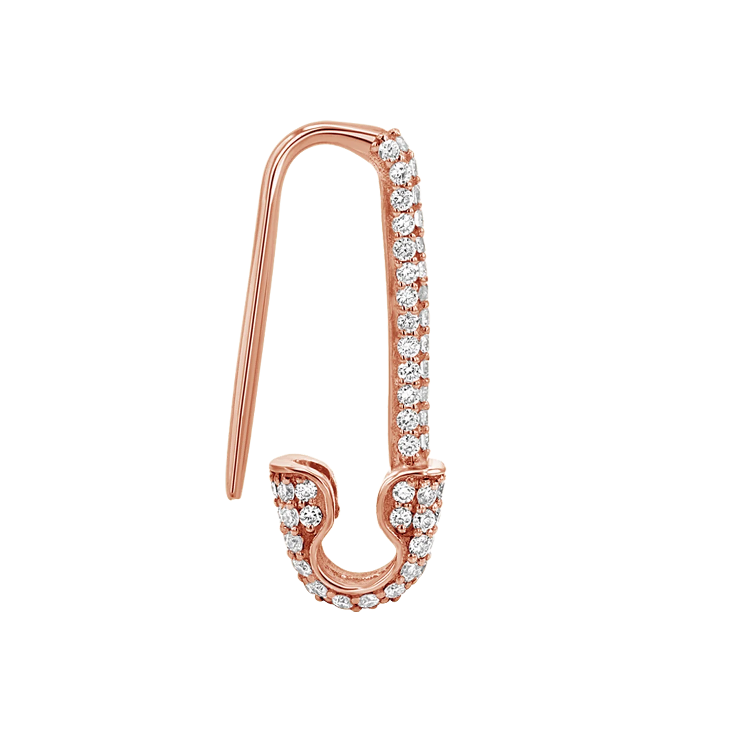 Diamond Safety Pin Earrings - Image 8
