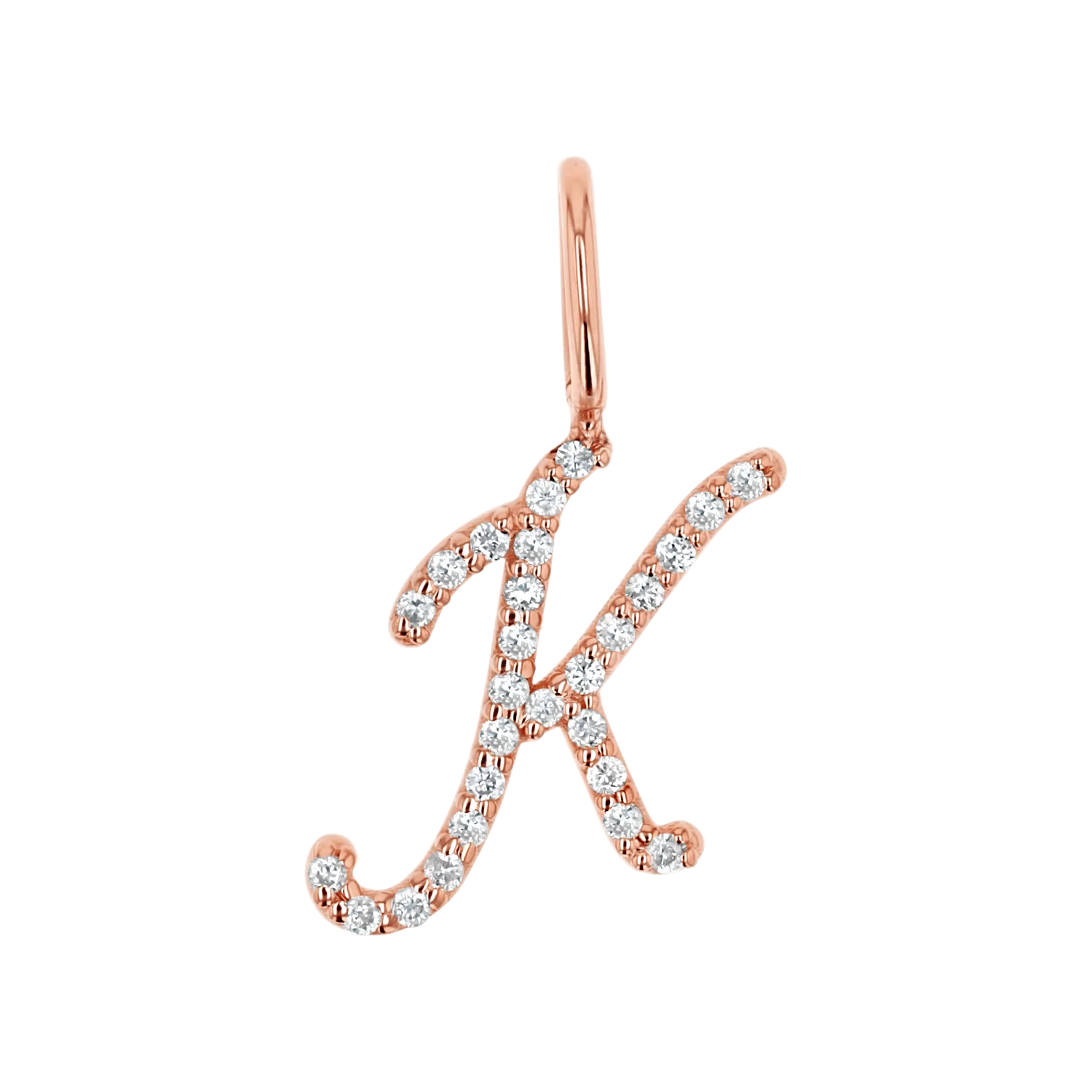 Diamond Script Letter Charm - Image 3