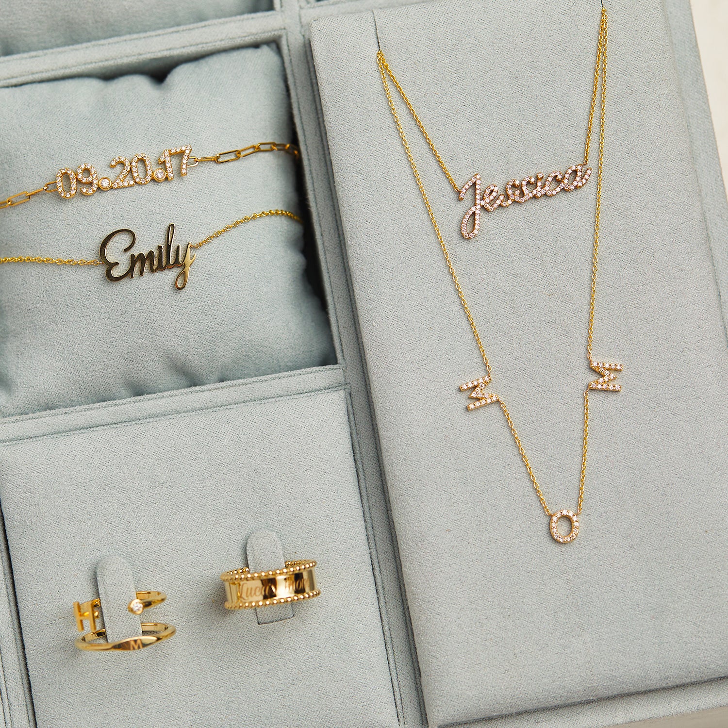 Diamond Spaced MOM Necklace - Image 4