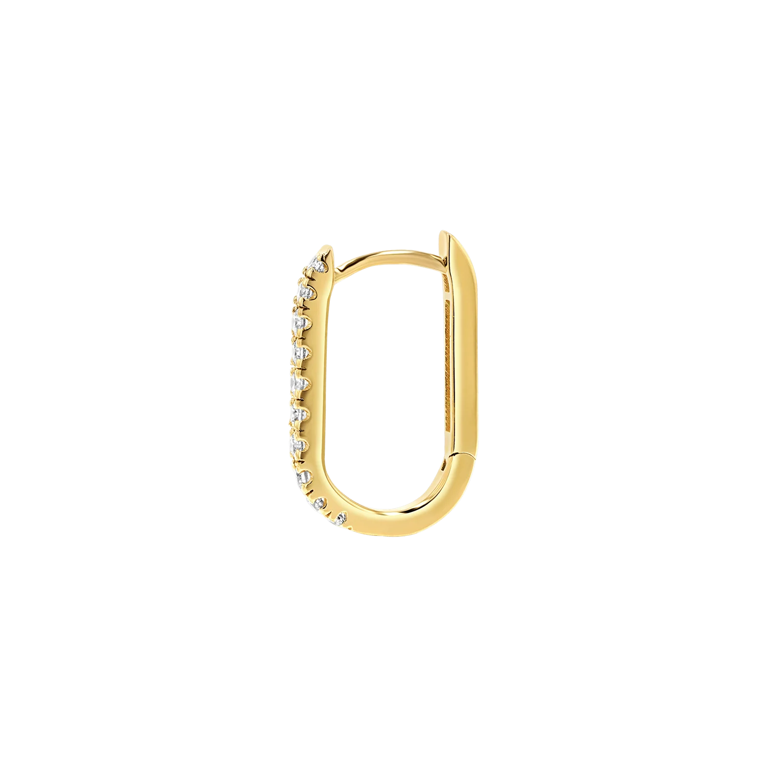 Diamond U-Pave Paper Clip Huggie Earrings - Image 4