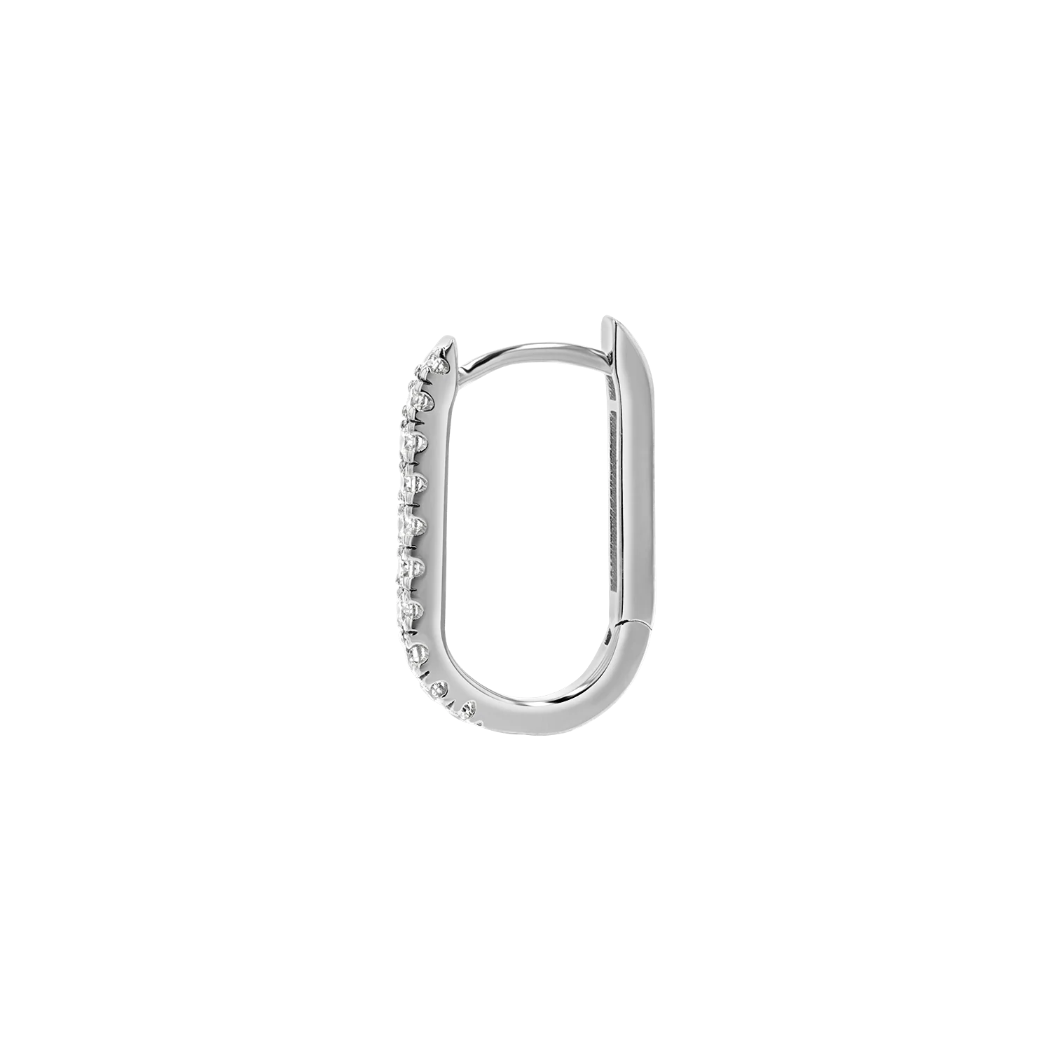 Diamond U-Pave Paper Clip Huggie Earrings - Image 5