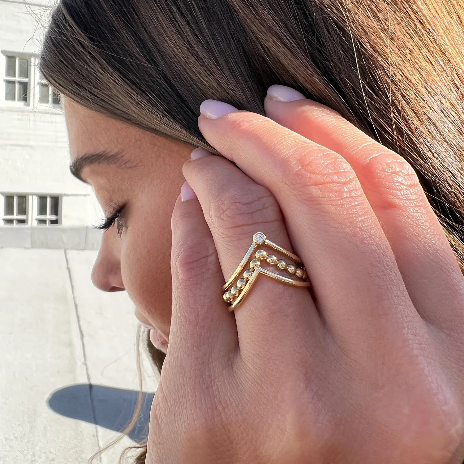 Diamond Wishbone Ring - Image 5