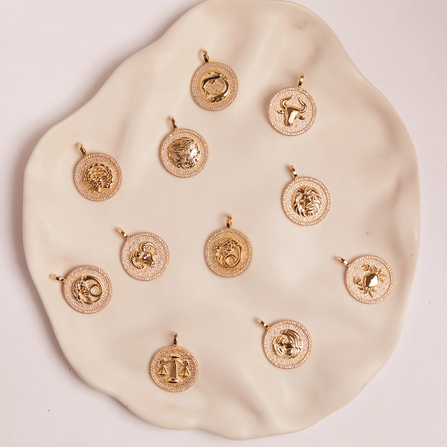 Diamond Zodiac Coin Medallion Charm - Image 35