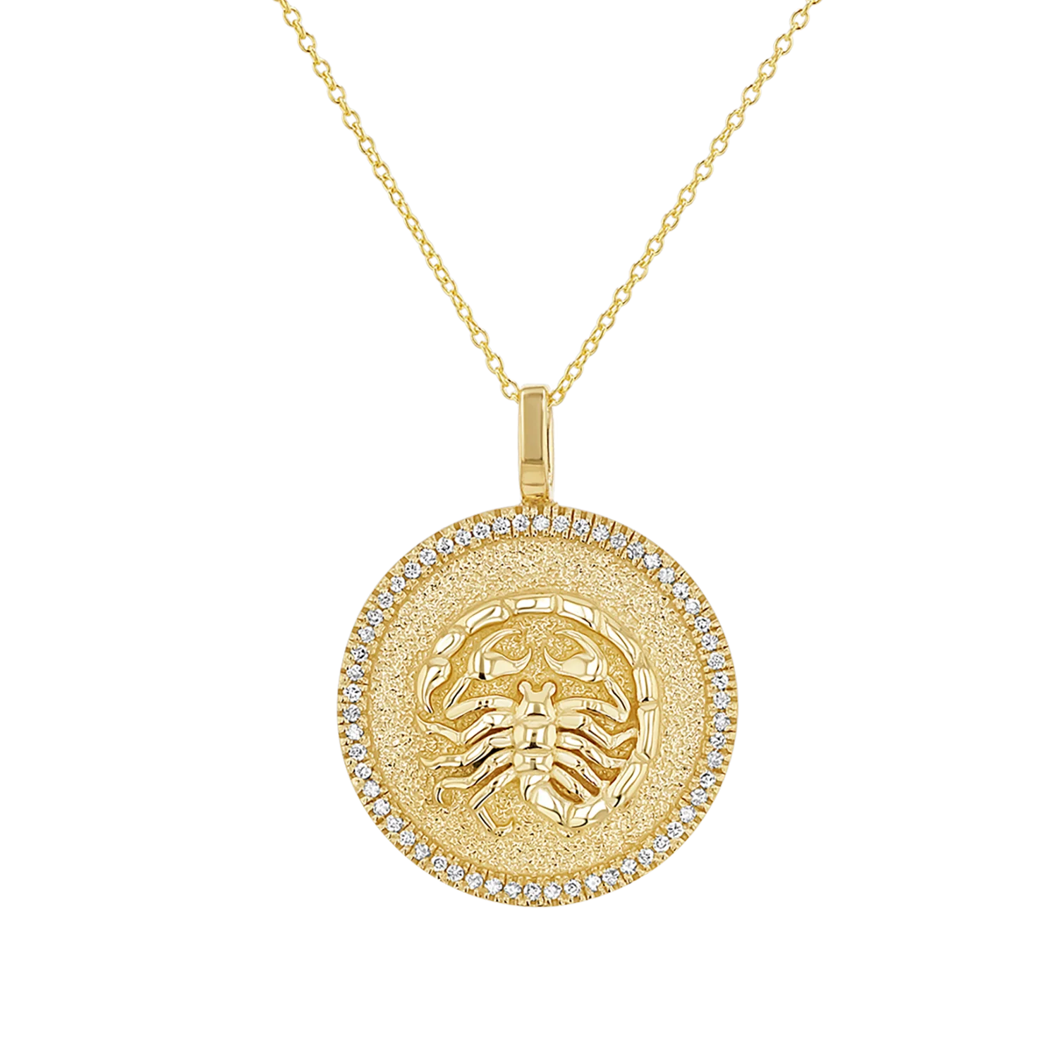 Diamond Zodiac Coin Medallion Necklace - Image 11