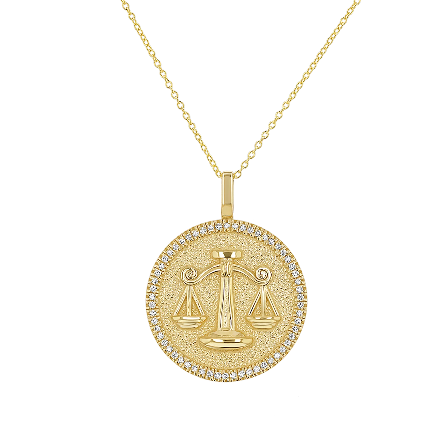 Diamond Zodiac Coin Medallion Necklace - Image 2