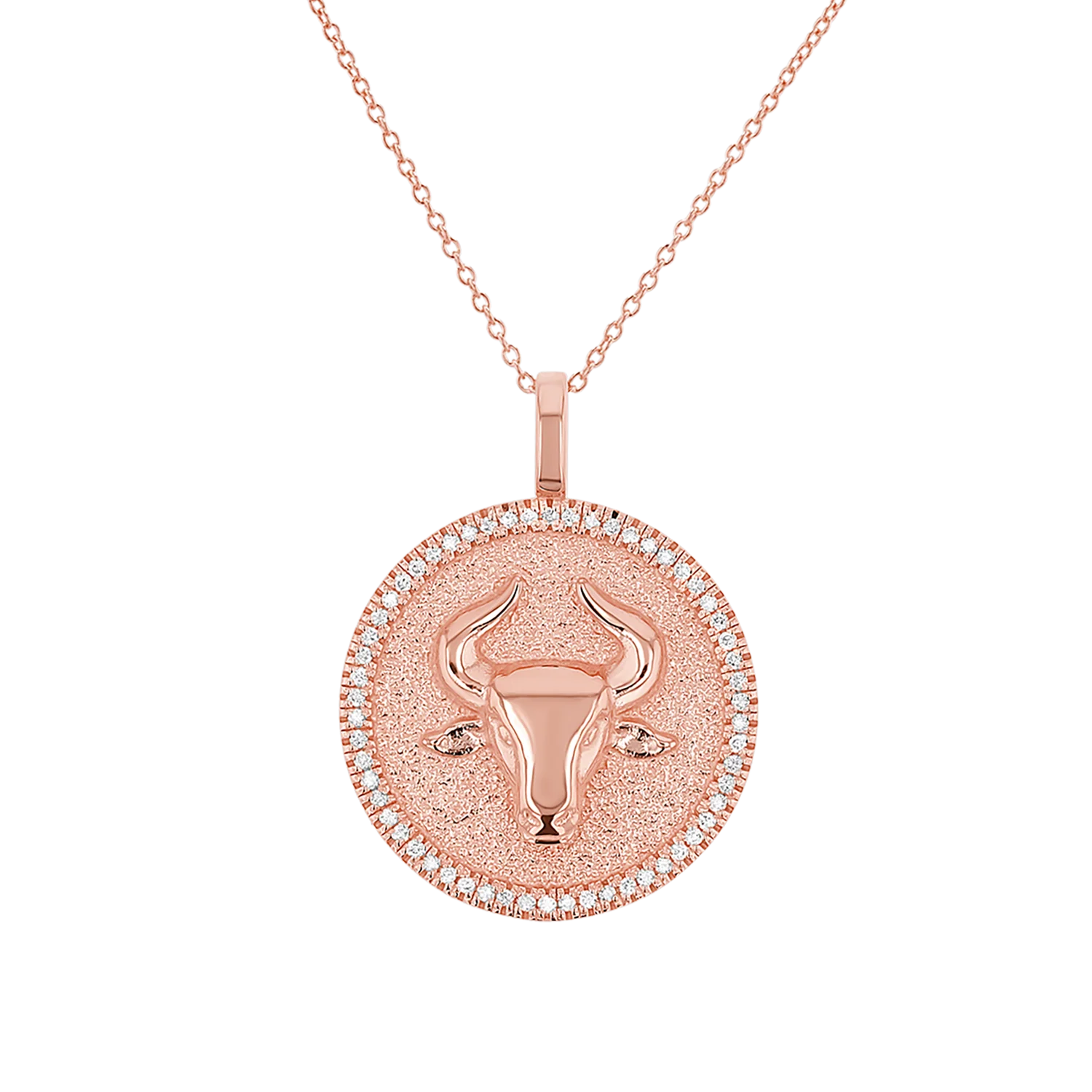 Diamond Zodiac Coin Medallion Necklace - Image 32