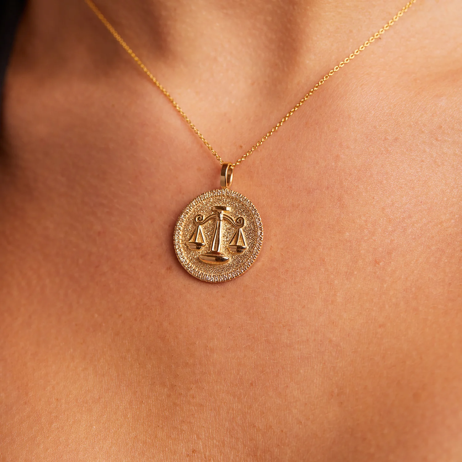 Diamond Zodiac Coin Medallion Necklace - Image 36
