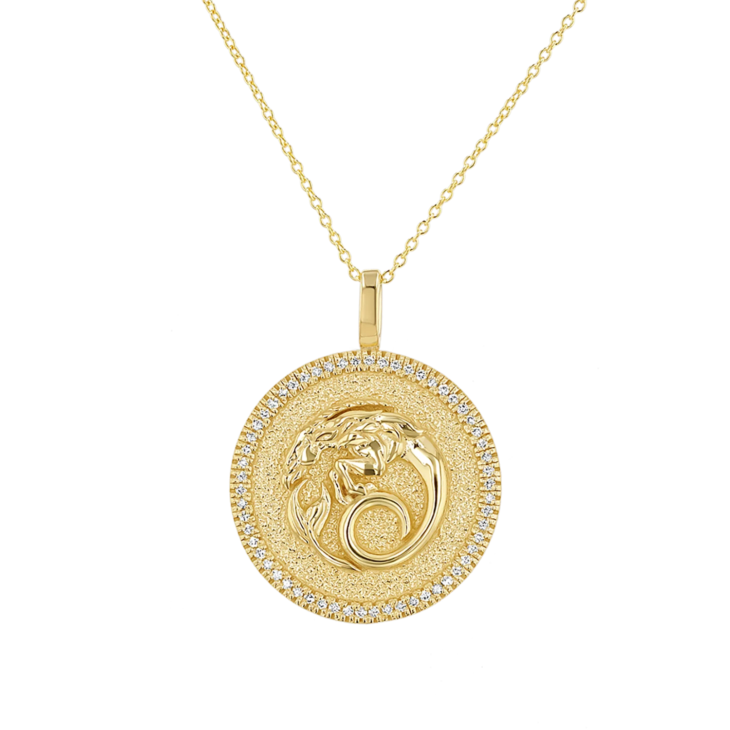 Diamond Zodiac Coin Medallion Necklace - Image 6