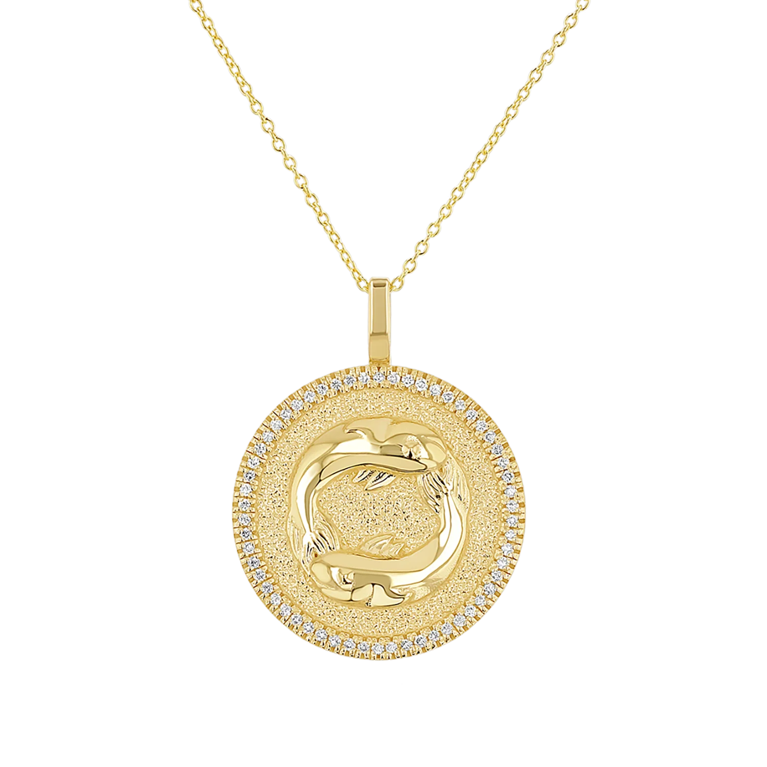 Diamond Zodiac Coin Medallion Necklace - Image 9