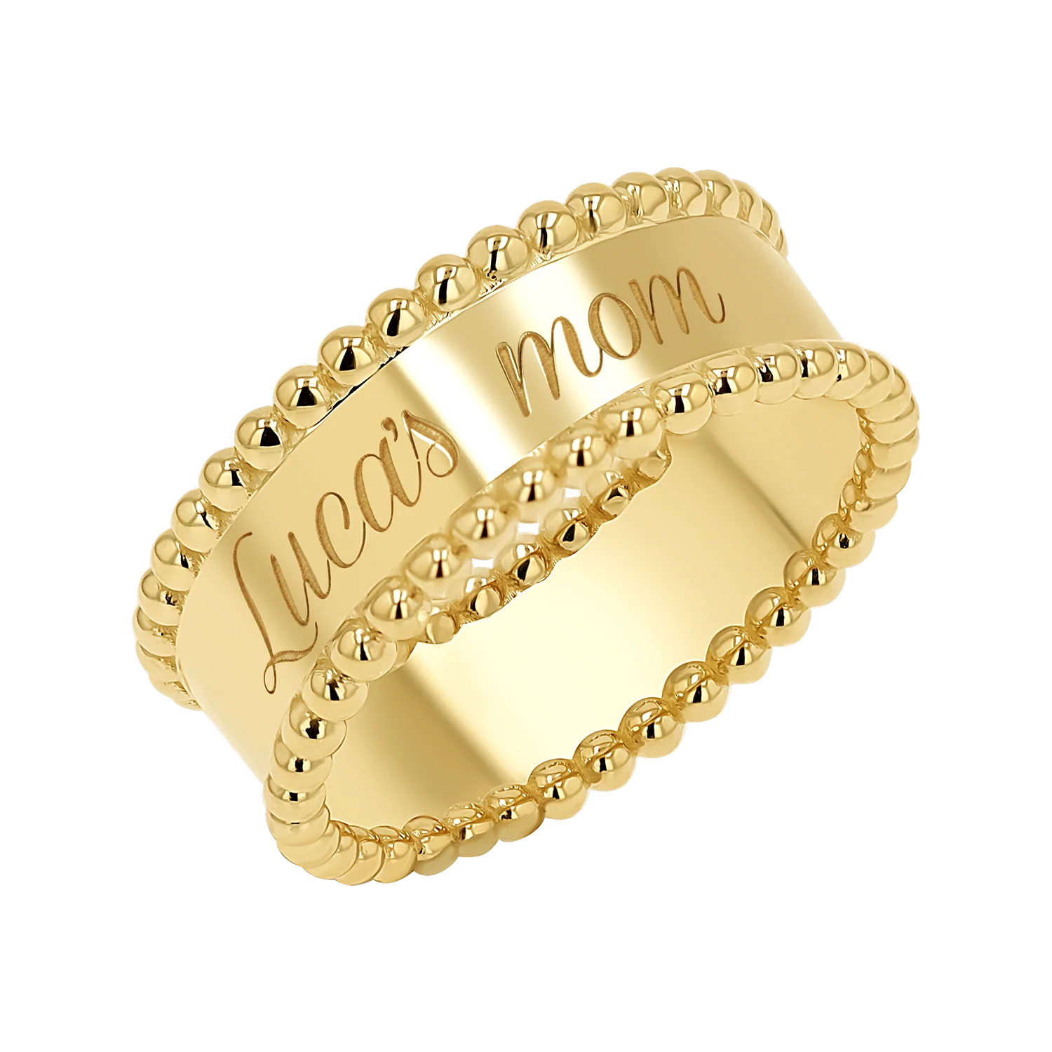 Engravable Beaded Dome Band