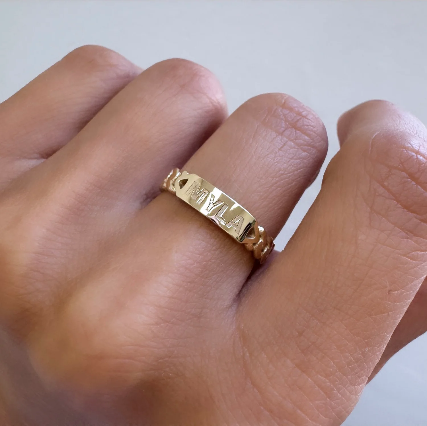 Engravable Cuban Link Ring - Image 6