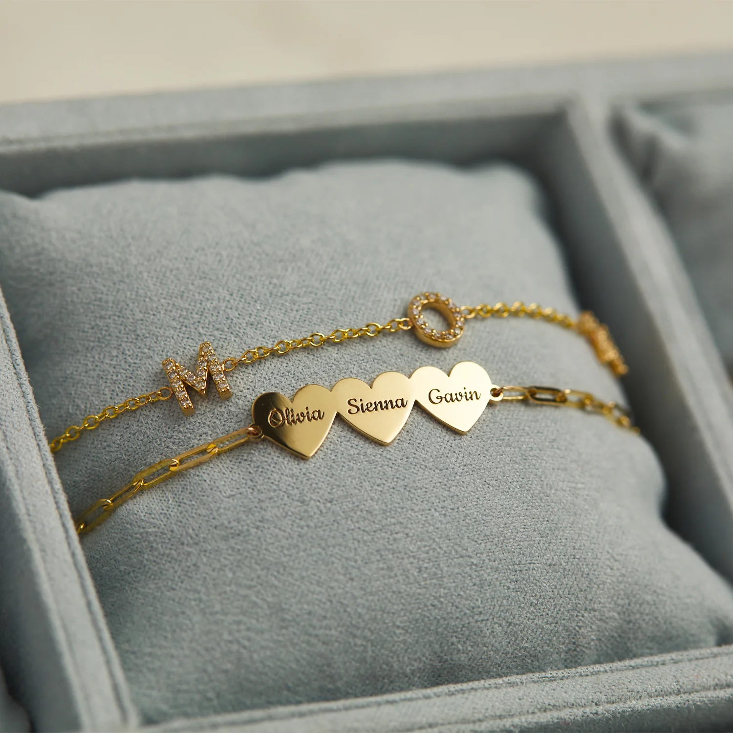 Engravable Multi Heart Paper Clip Bracelet - Image 6