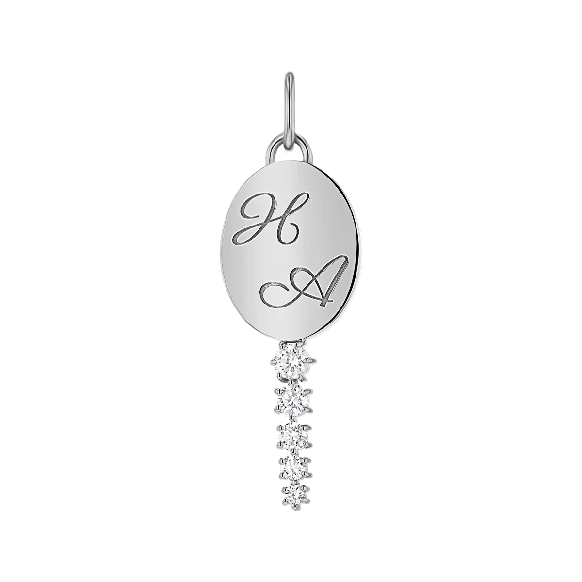 Engravable Tapered Diamond Key Charm - Image 2