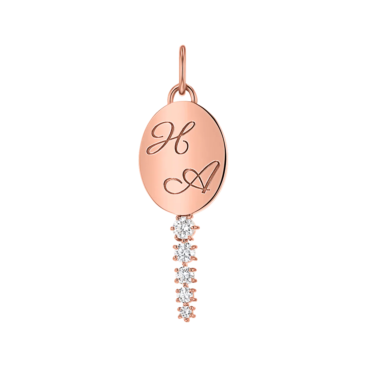 Engravable Tapered Diamond Key Charm - Image 3