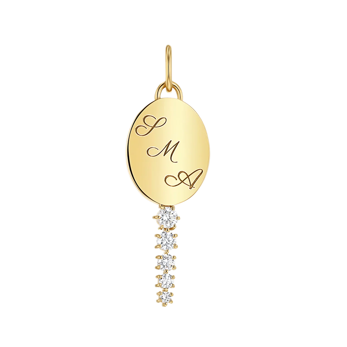Engravable Tapered Diamond Key Charm - Image 4