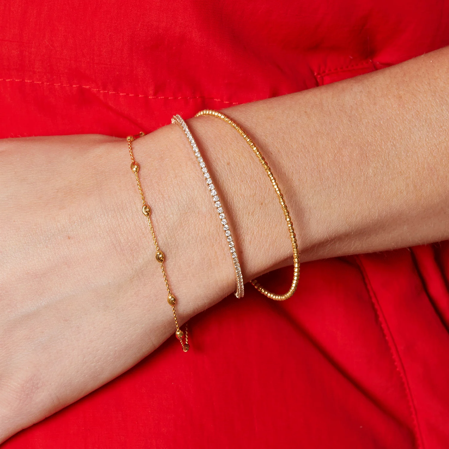 Flexible Diamond Tennis Bangle Bracelet - Image 9