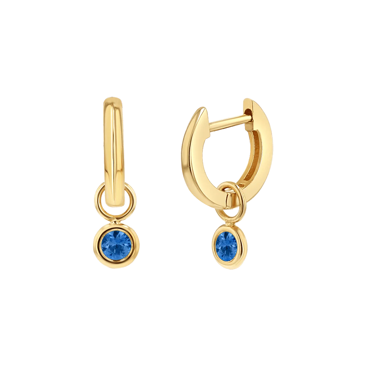 Gemstone Drop Huggies Hoops - Image 7